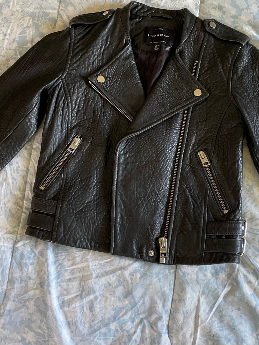 Lucky Brand Black Moto Style Leather Jacket